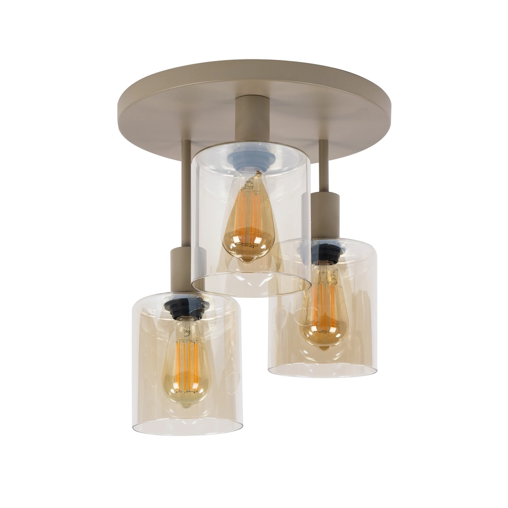 Projecting lampe de plafond Sepiora Brun sable rond à 3 parties Lyora 8716803515277