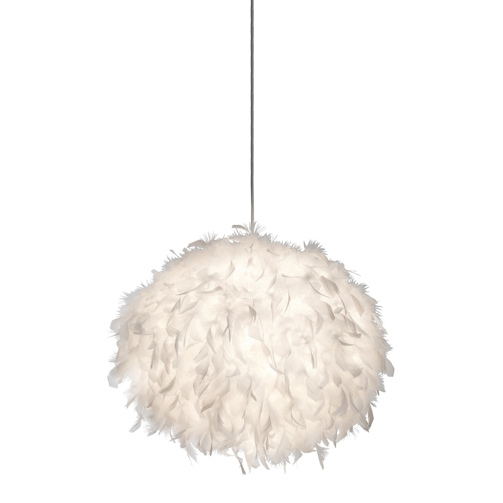 Lampe pendante en plume Ducky blanc Ø 40cm