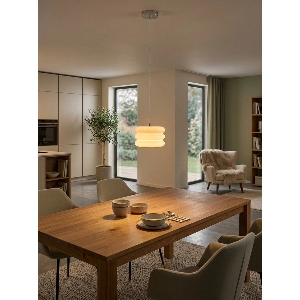 Lampe pendante de conception Tortora chrome avec blanc Ø 20cm Eglo 9008606405558