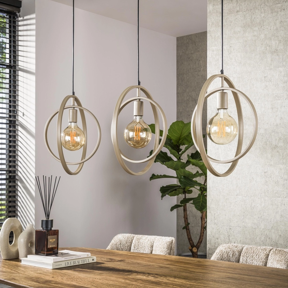Lampe pendante de table à manger Turn 3L - Ø 40cm - sable Lyora 8716803513150