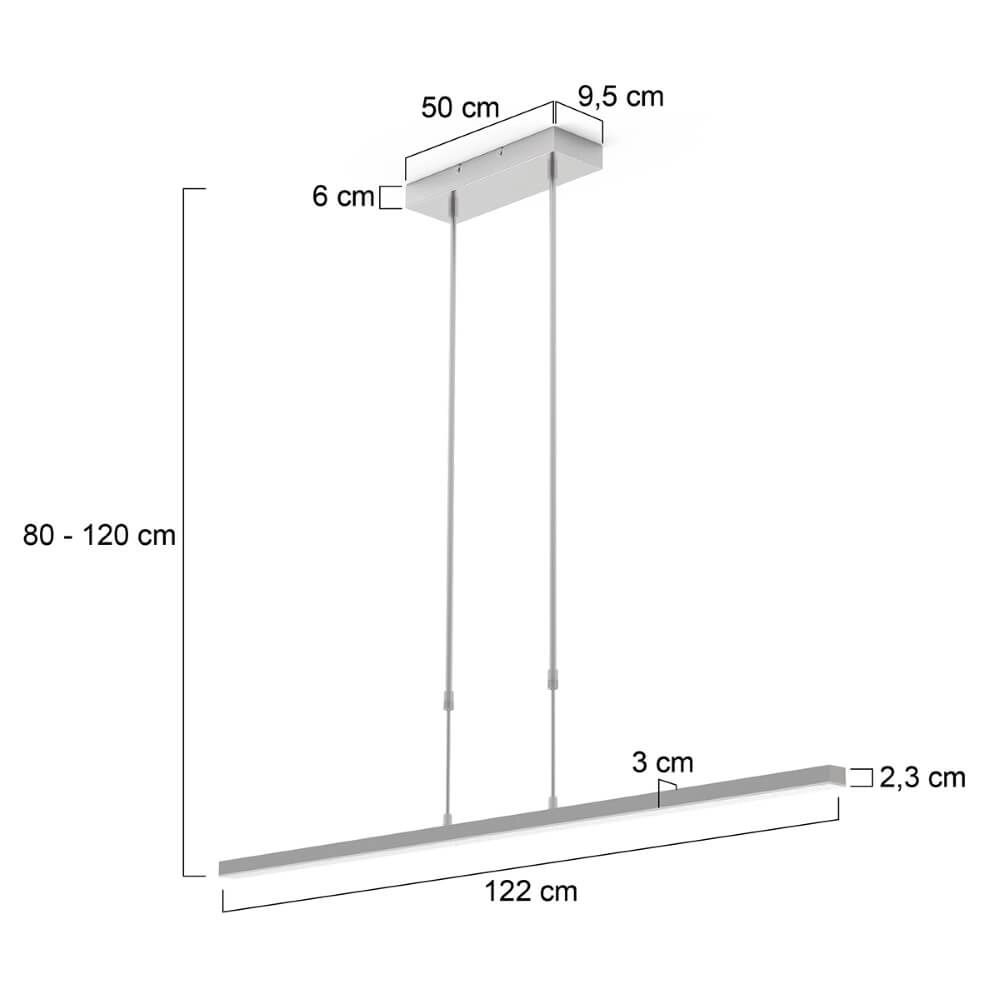 Lampe suspendue haut et bas Bande acier inoxydable Steinhauer 8712746148503