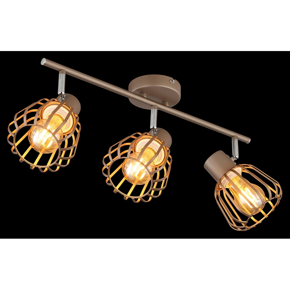Lampe de plafond Olin 3 café brun clair Globo 9007371589579
