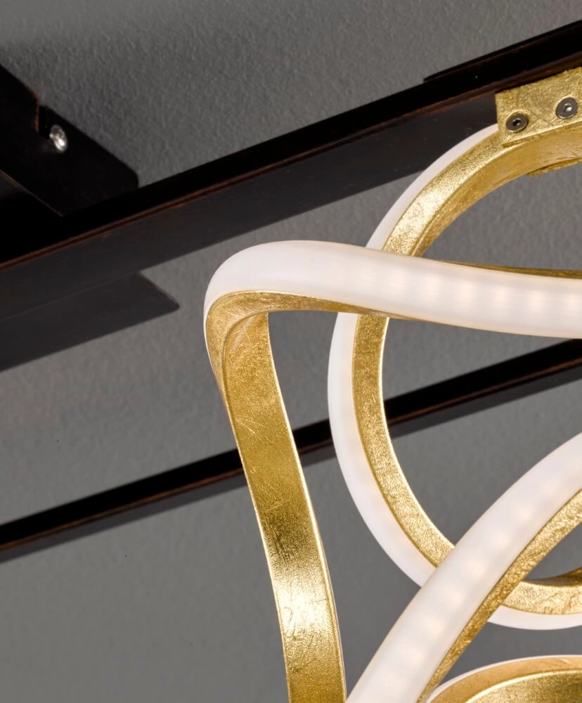 Plafonnier design Gesa noir avec de l'or Fischer & Honsel 4001133205566