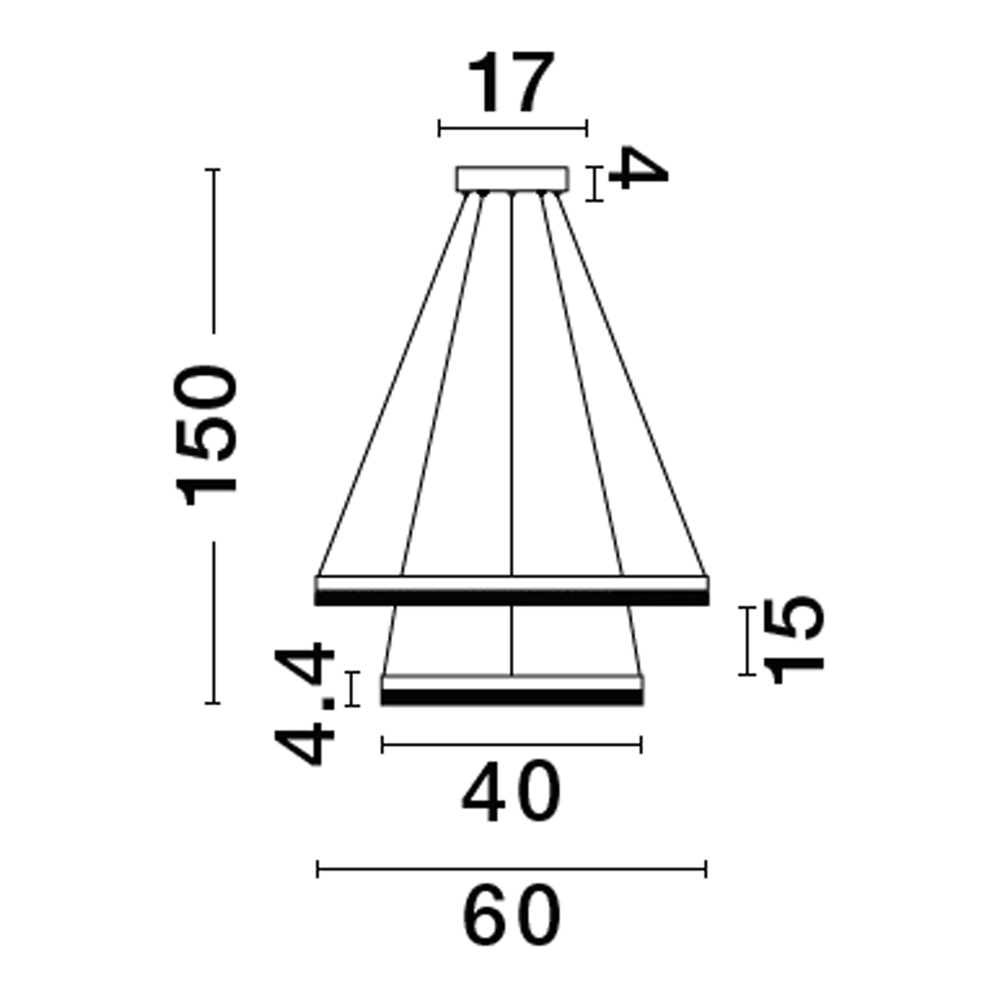 Suspension Adria or Ø 60cm double Lyora 5212017443816