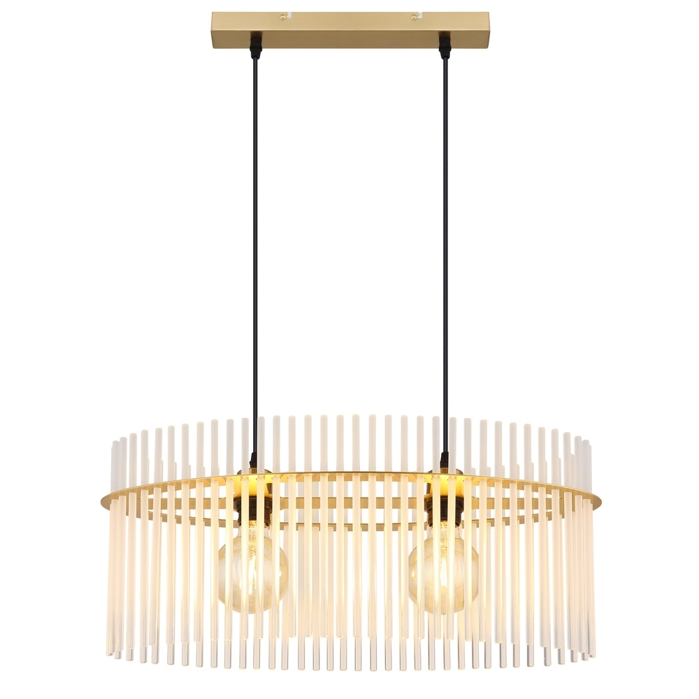 Lampe suspendue Gorley Or avec des bâtons en verre blanc Globo 9007371509140