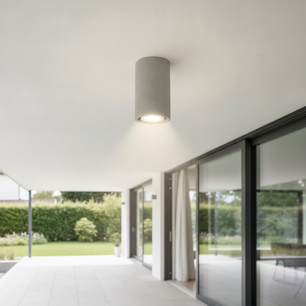 Spot de plafond Emile gris béton