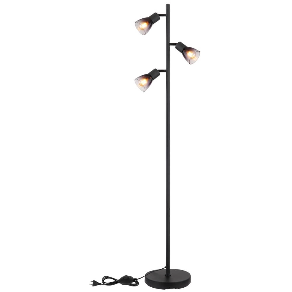 Lampadaire noir Satella 3 lumières Globo 9007371455935