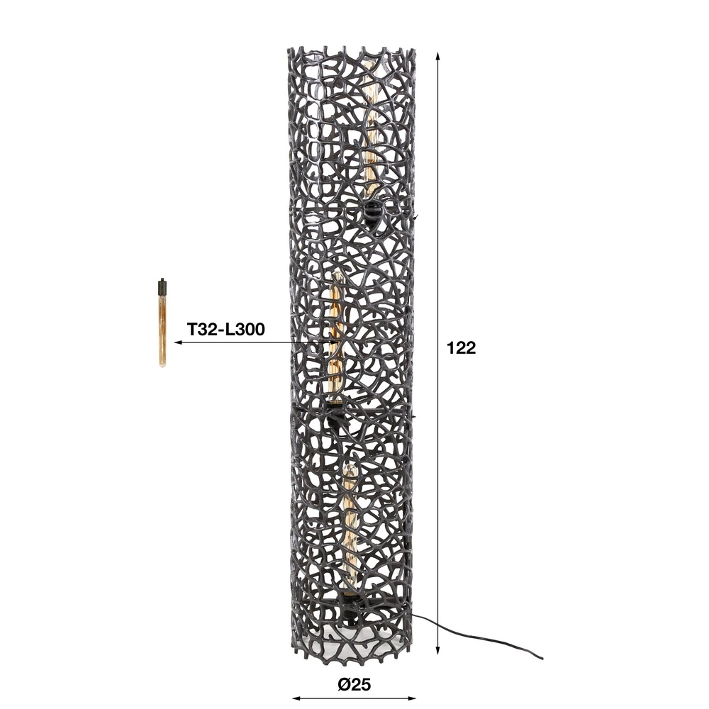 Lampadaire moderne Weaver 122cm - 3x E27 Lyora 8716803512764