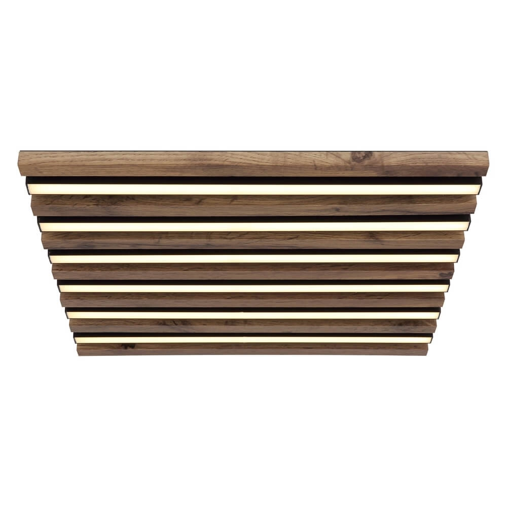 Plafonnier Hayden noir avec carré de bois 45cm Globo 9007371510641
