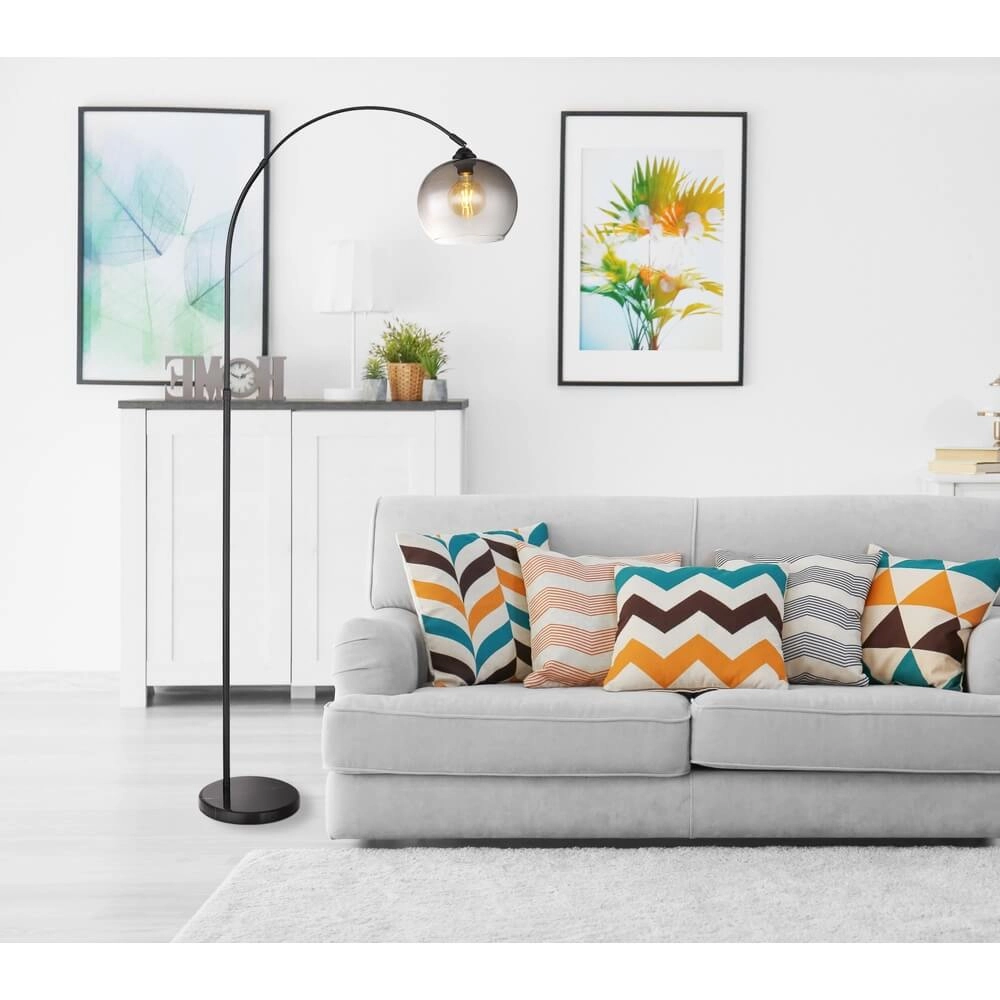 Lampe à arc noir Newcastle Ampoule Verre Fumé Globo 9007371454228