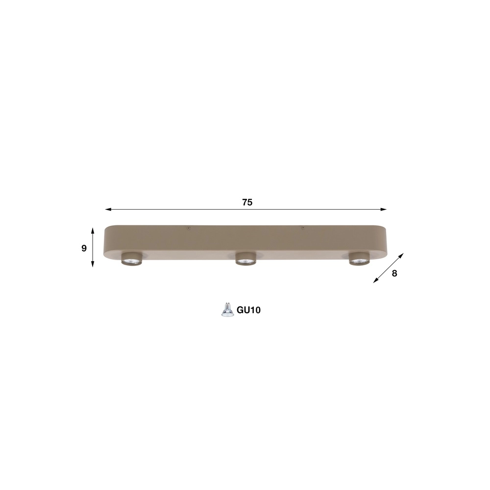 Lampe de plafond élégante Bar Brun sable clair à 3 Lyora 8716803514836