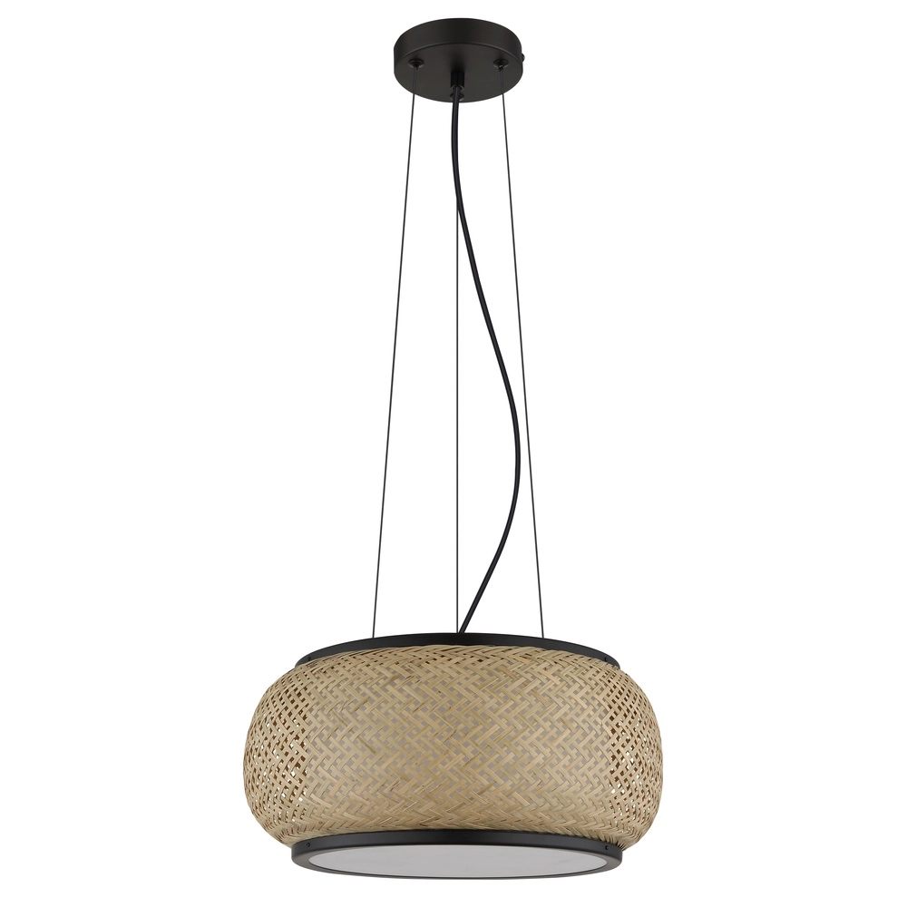 Lampe suspendue Bambora noir avec du bambou Globo 9007371578795