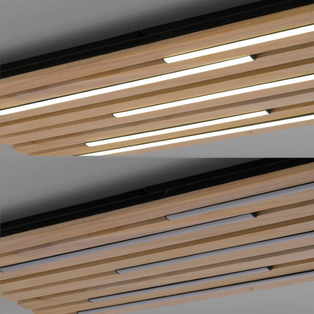 Plafonnier rectangulaire Q-Akustik bois Paul Neuhaus 4012248385371