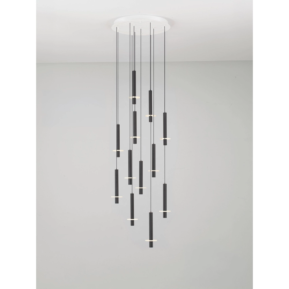 Lampe pendante de conception Noemi noir avec blanc Ø 62cm Lyora 5212063503298