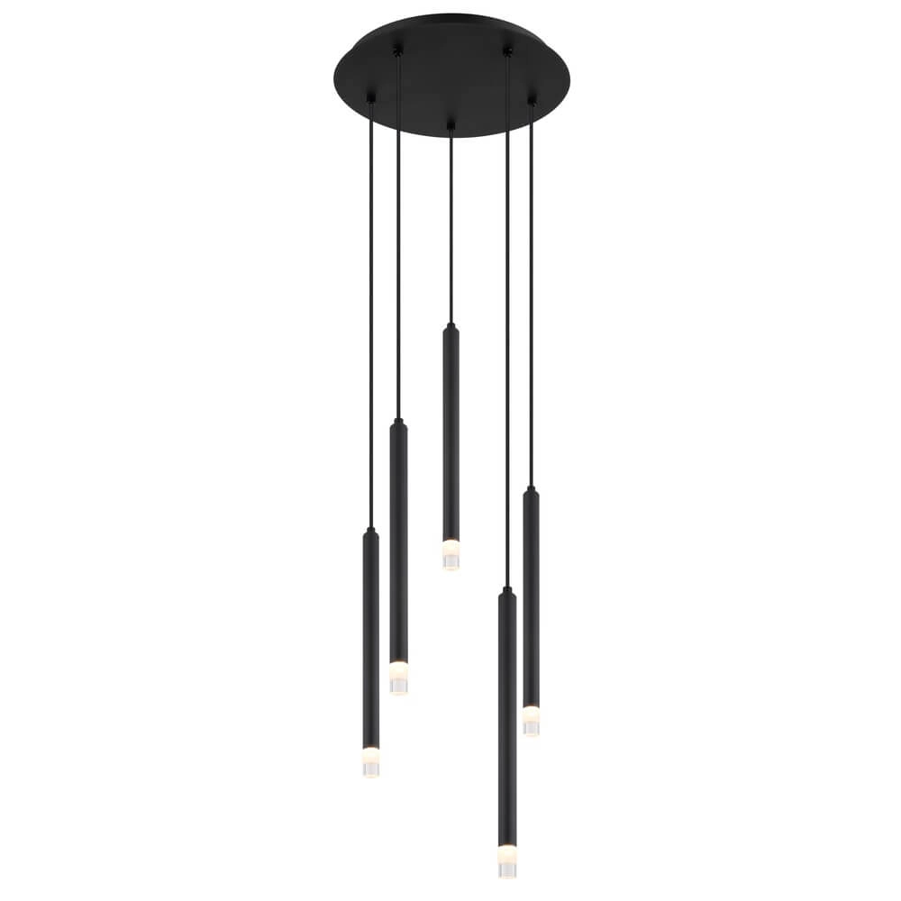 Suspension design Ryan 5 lumières noir Suspension design Ryan 5 lumières noir