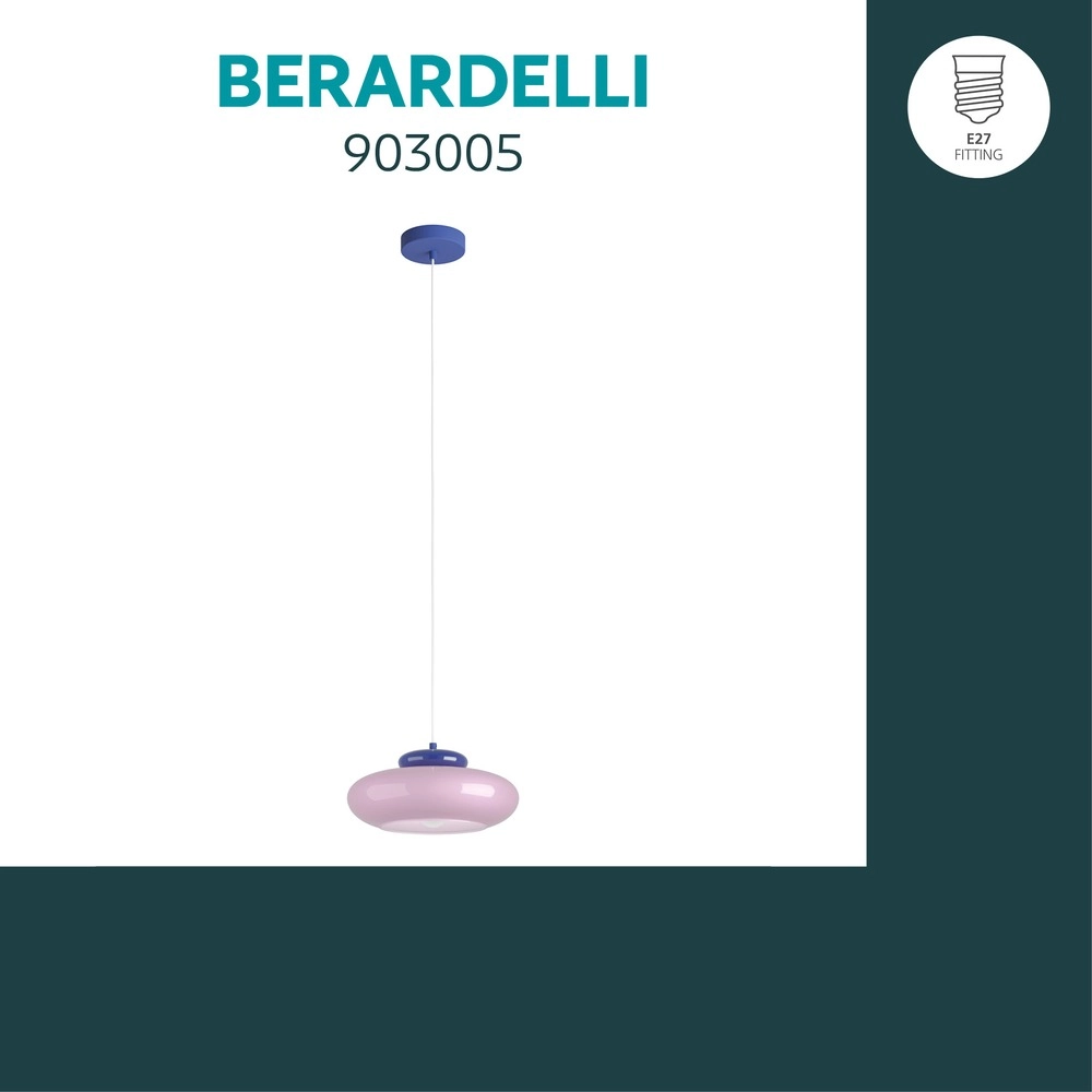 Lampe pendante de conception Berardelli rose avec bleu Ø 32cm Eglo 9008606405015