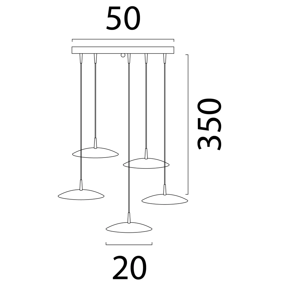 Lampe suspendue à 5 lumières Scala Ø 50 cm de cacao brun Masterlight 8718121376356