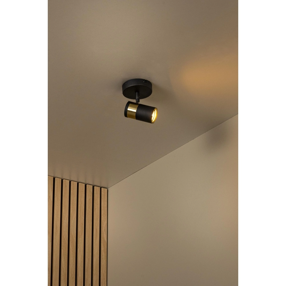 Lampe de plafond Gorik Noir simple avec or Lucide 5411212530974
