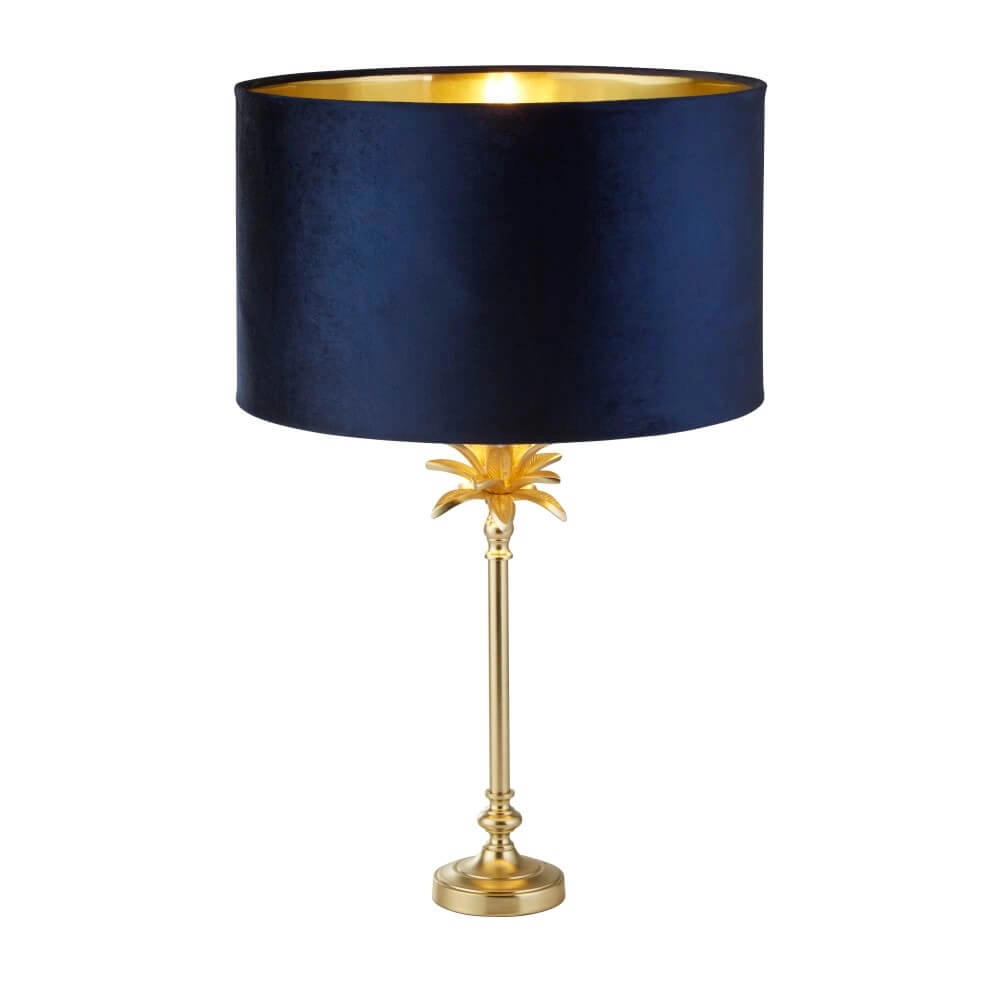 Lampe de table Palm or avec bleu foncé Searchlight 5053423257570