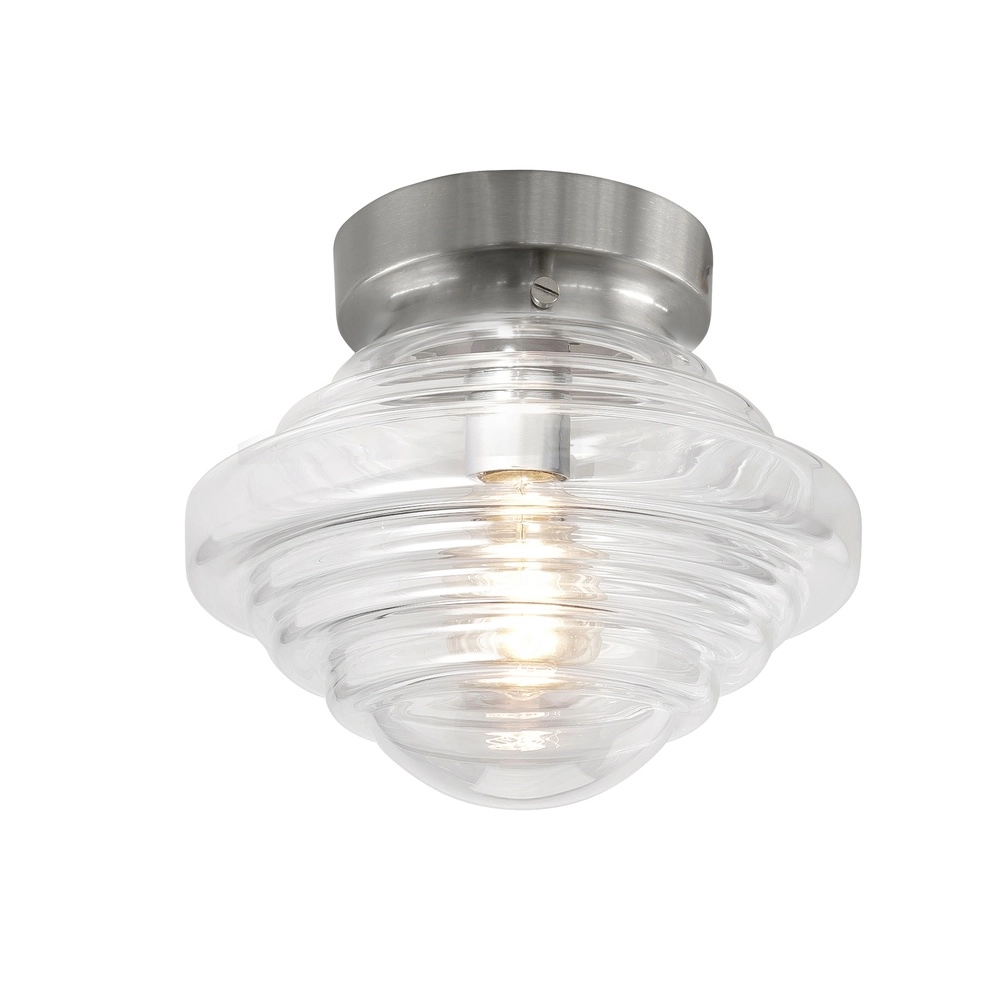 Plafonnier York verre transparent Ø 25cm