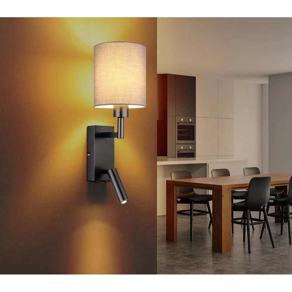 Lampe de chevet Zamora noir avec un bonnet Globo 9007371572892