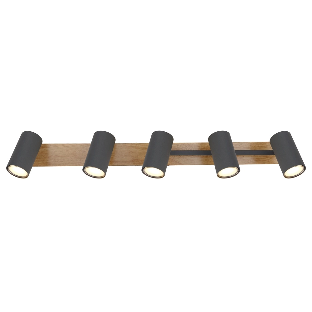 Lampe de plafond à 5 lumières Robby bois Globo 9007371442577