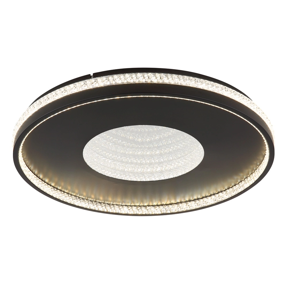 Éclairage de plafond Shirley noir avec du cristal
