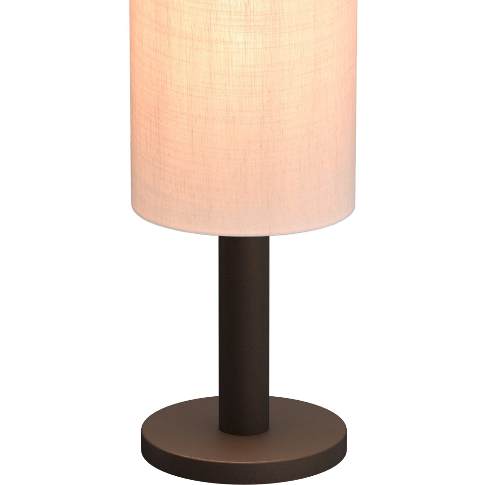 Lampe de table Lisbourg Cacao avec un chapeau blanc foncé Masterlight