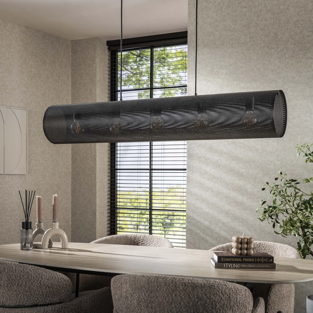 Lampe suspendue horizontale en maille Tubon 120cm - 5x E27 Lyora 8716803512245
