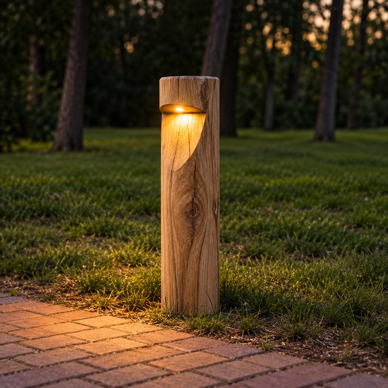 Éclairage de chemin en bois Bosco Châtaignier - 65 cm - PH06 - 2700K
