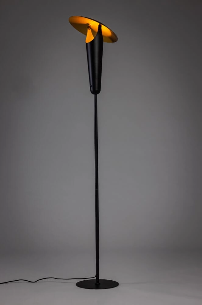 Lampadaire moderne The Britt noir avec de l'or ETH 8720195304449