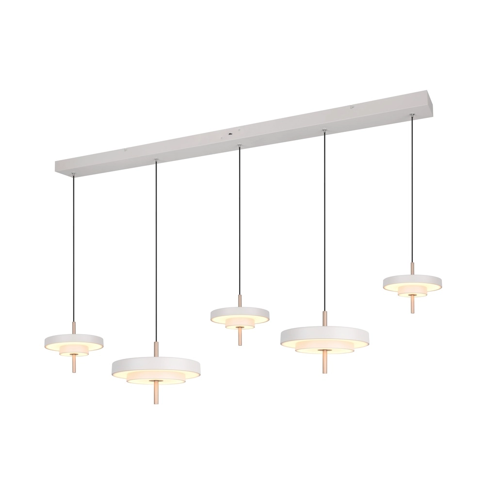 Suspension 5 lumières Keaton blanc Trio 4017807655544