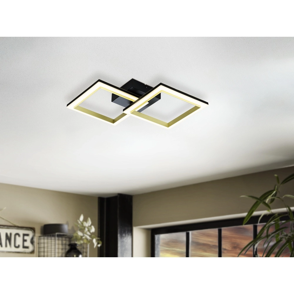 Éclairage de plafond intelligent Calliera 53cm - noir avec or - carré Eglo 9008606332946