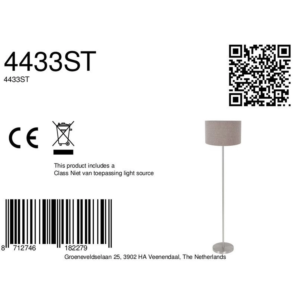 Lampadaire Noor avec capot gris Steinhauer 8712746182279