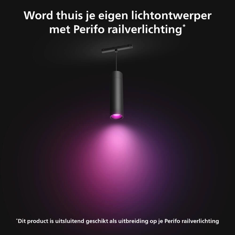 Hue Perifo - White and color lampe suspendue à extension noire Philips 8719514407480