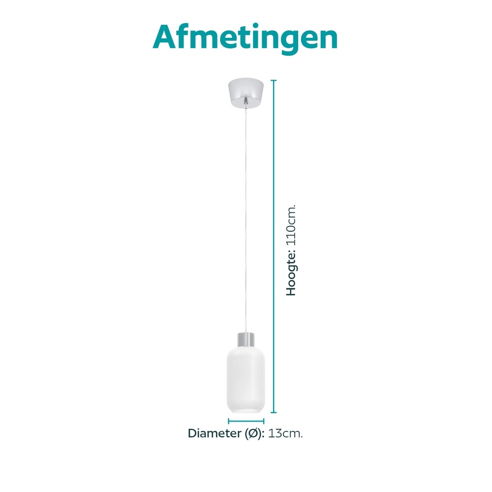 Lampe pendante de conception Dasmina chrome avec blanc Ø 13cm Eglo 9008606406319