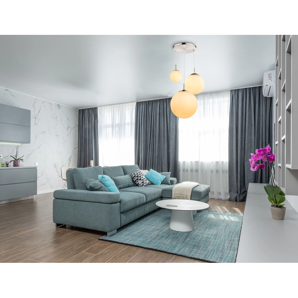 Lampe pendante de conception Joel nickel avec blanc Globo 9007371355044