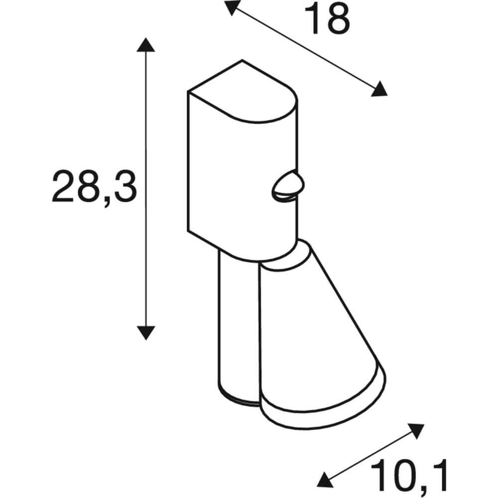 Applique murale design T-Tube WL Noir avec capteur SLV 4024163291637