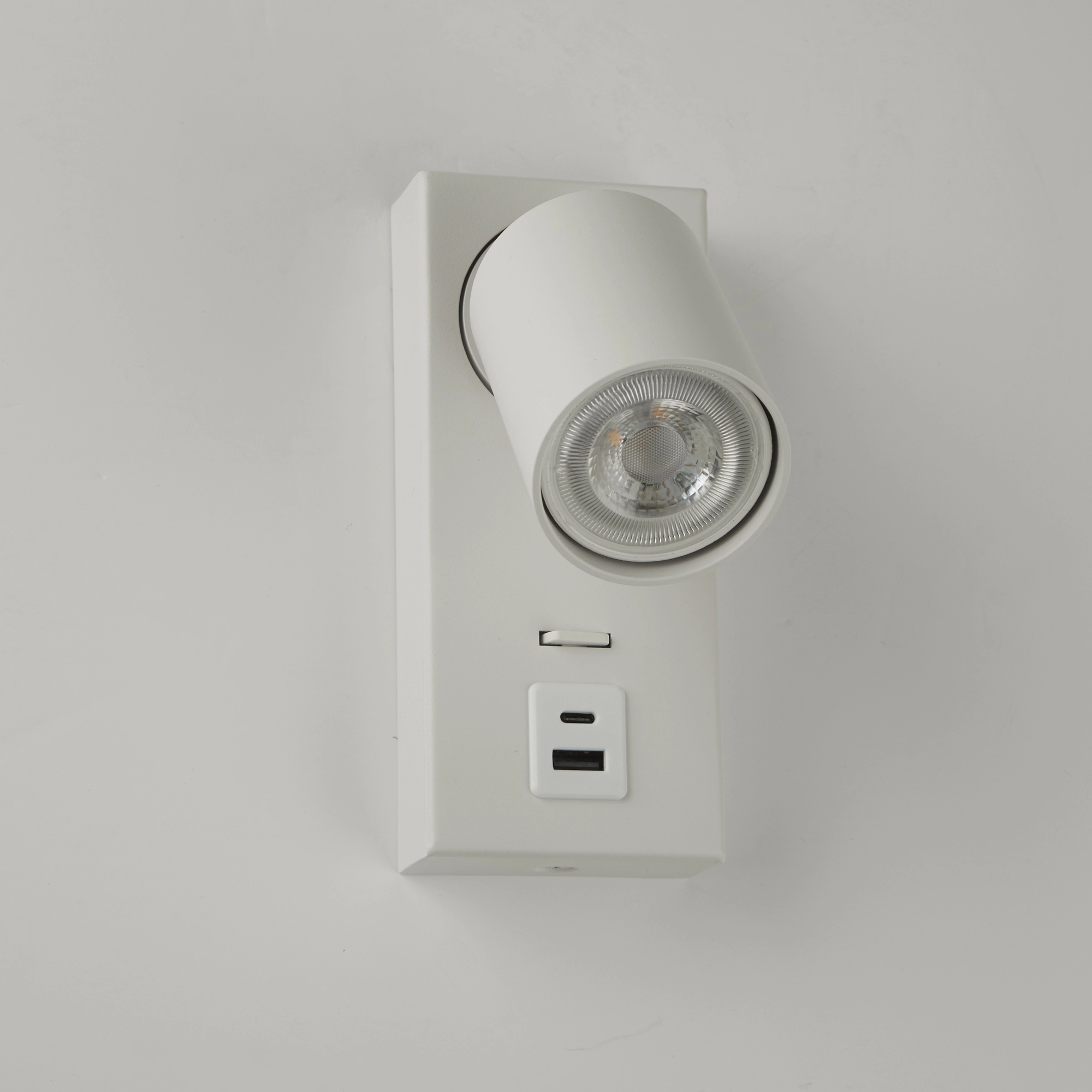 Lampe de chevet Moon 1 Blanc avec USB Lyora 5053423311661