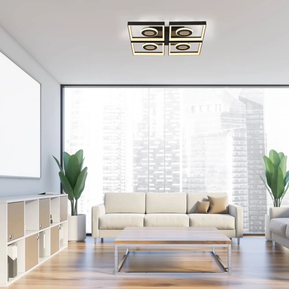 Plafonnier carré Traforo quatre Paul Neuhaus 4012248384909