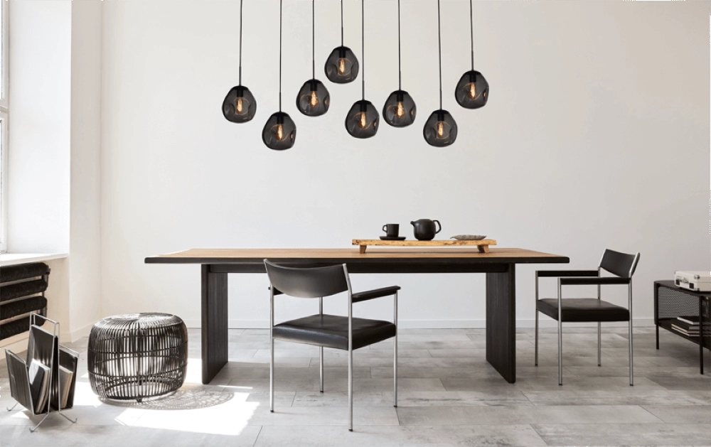 Lampe suspendue Lava 8x verre à fumée Ø 24cm Masterlight 8718121286365