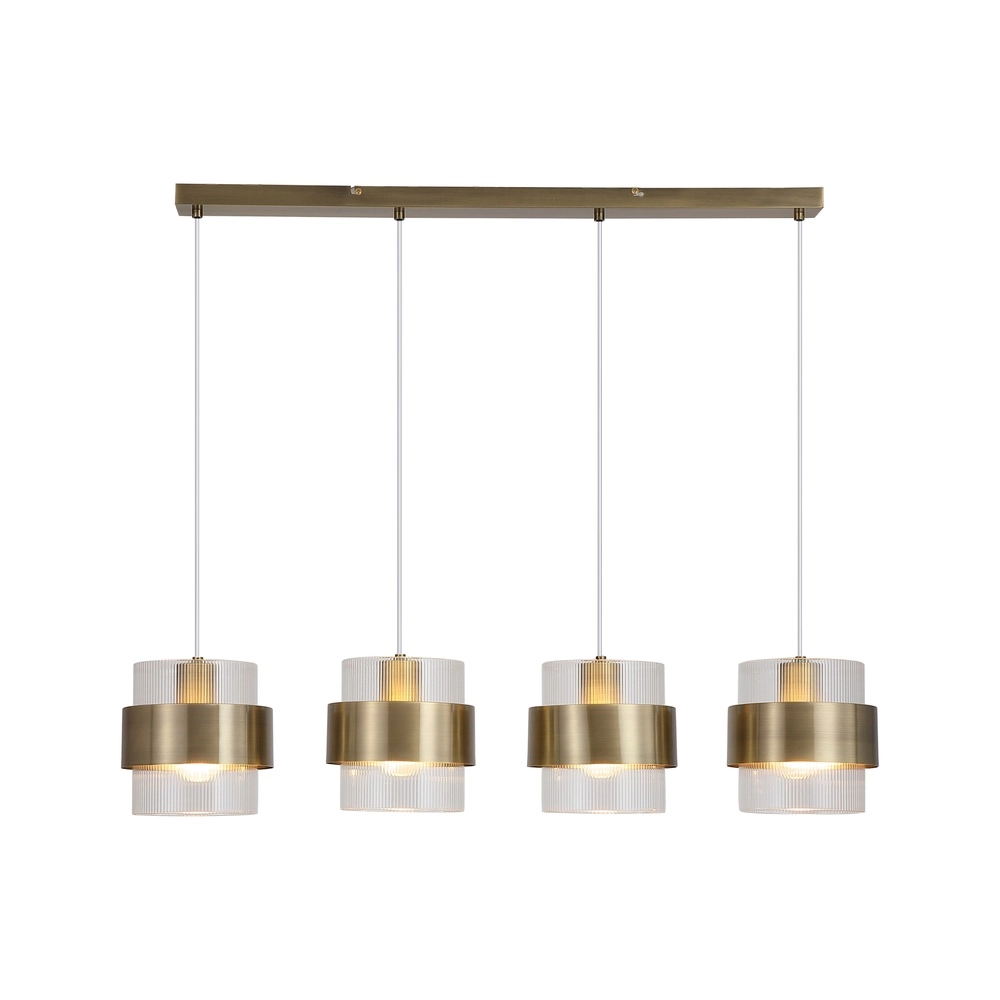 Lampe suspendue Royal Laiton ancien à 4 lumières