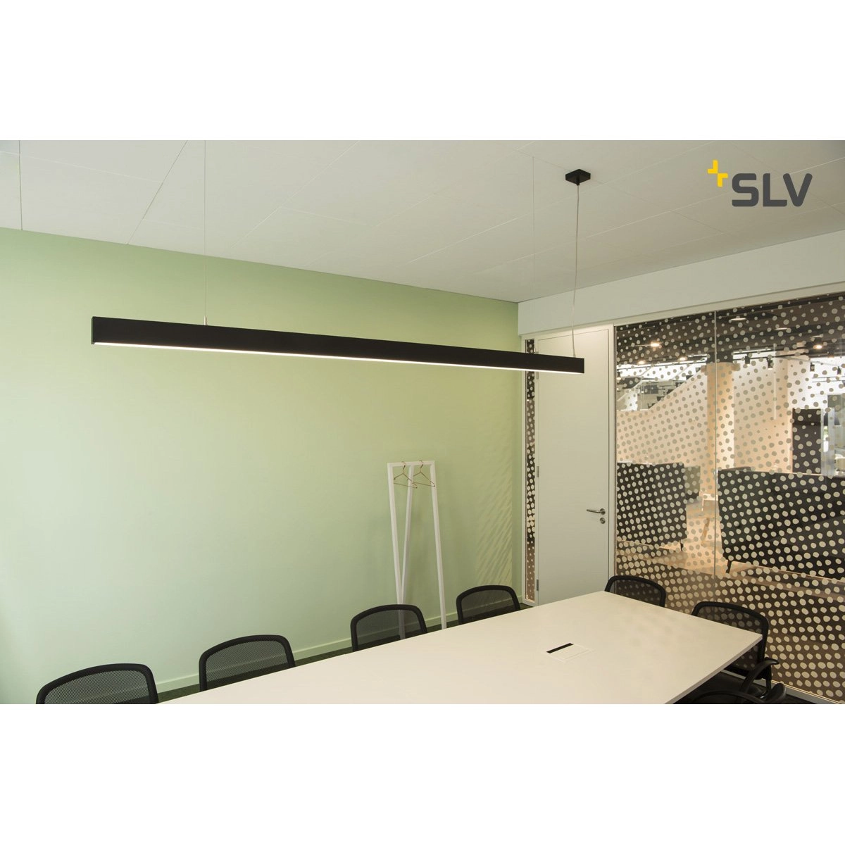 Lampe suspendue de bureau Glenos 4000K 200cm noir SLV 4024163197038