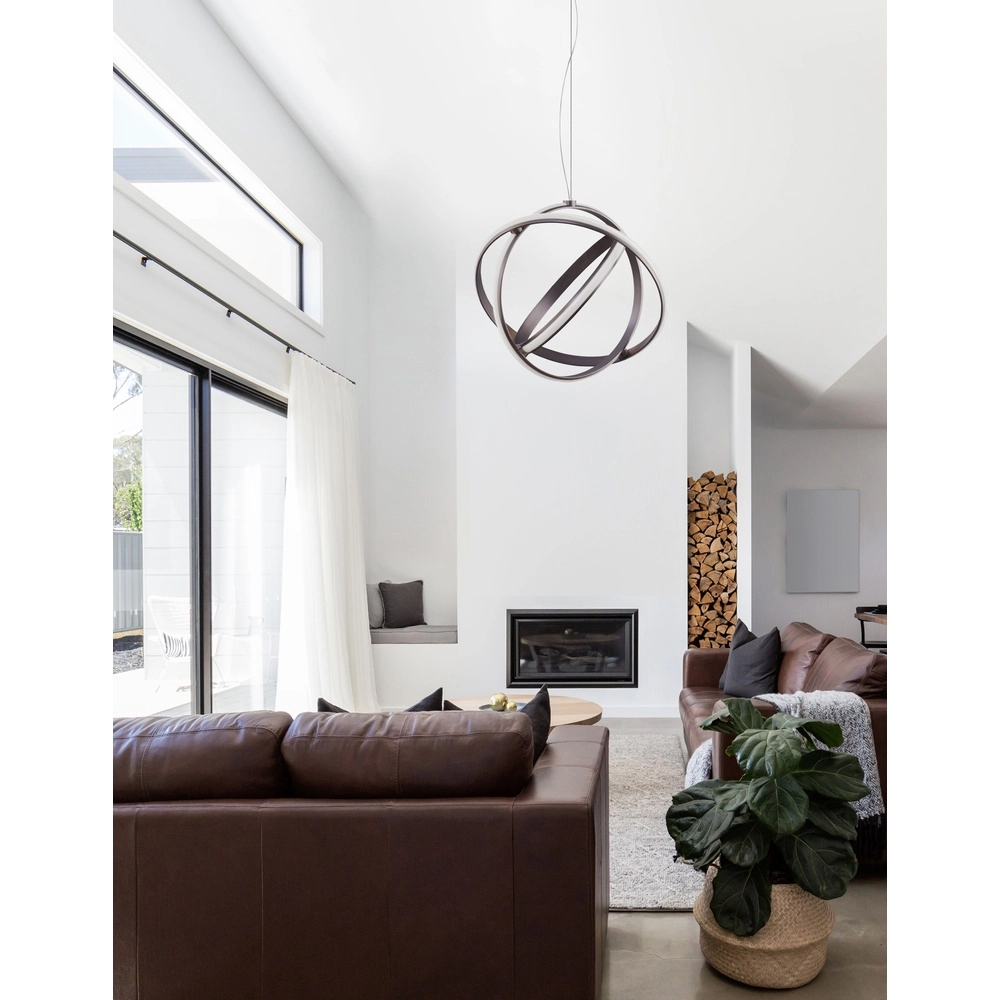 Suspension Pertone S Ø 50cm noir avec lueur violette Suspension Pertone S Ø 50cm noir avec lueur violette