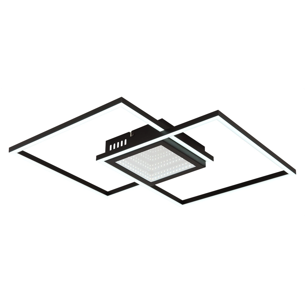 Lampe de plafond moderne Saunders Carré noir Globo 9007371475353