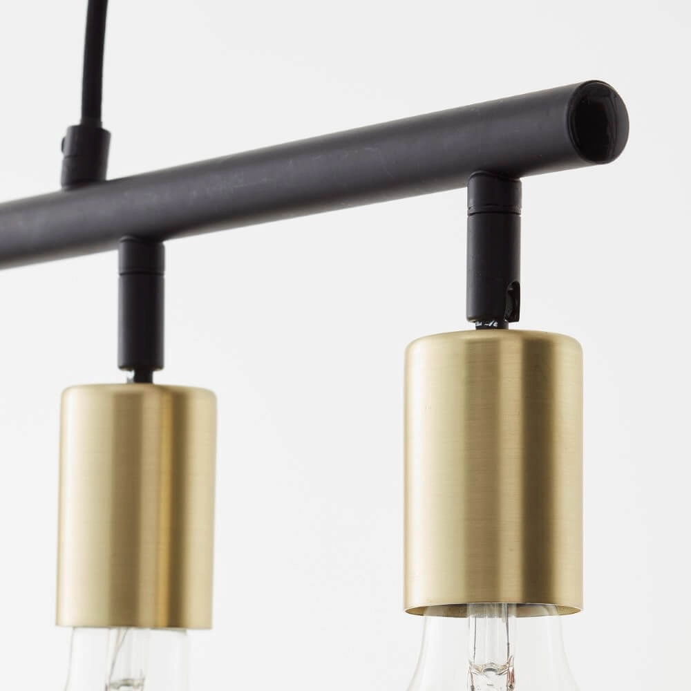 Lampe suspendue 5 lumières Tiffany noir avec de l'or Brilliant 4004353406416