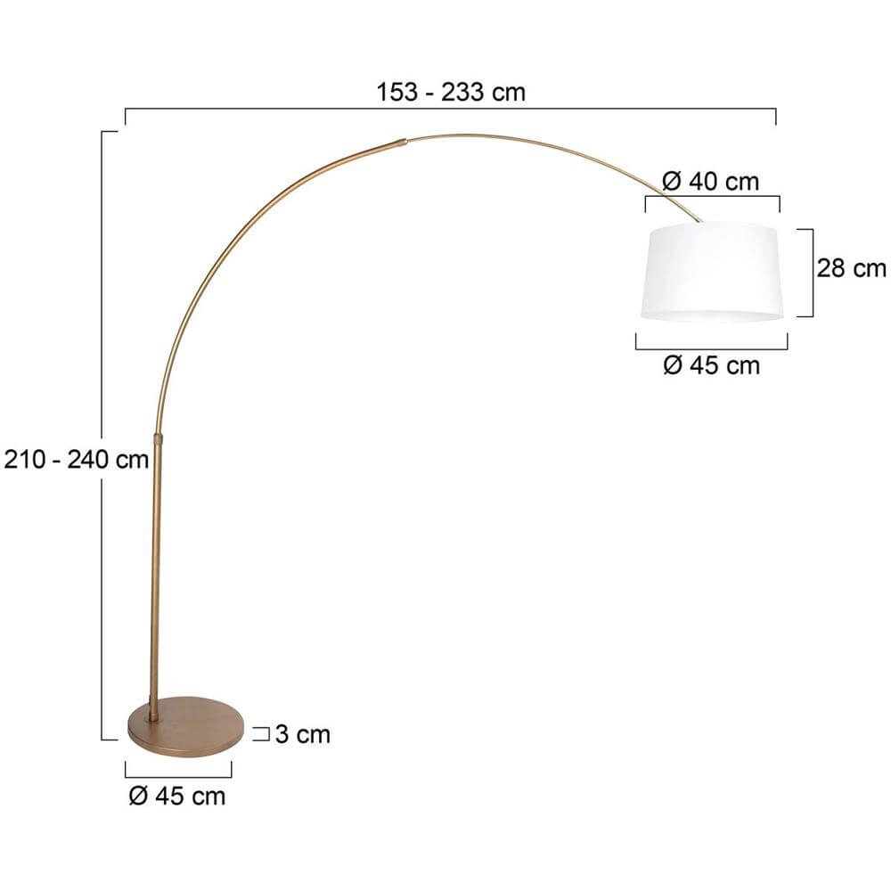 Lampe à arc Sparkled Light bronze avec abat-jour blanc grossier Ø 42cm Steinhauer 8712746179811