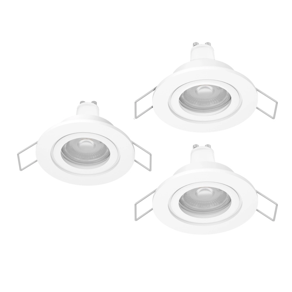 Lot de 3 spots encastrés Barranco blanc Ø 8,4cm IP44 - 3000K Lot de 3 spots encastrés Barranco blanc Ø 8,4cm IP44 - 3000K