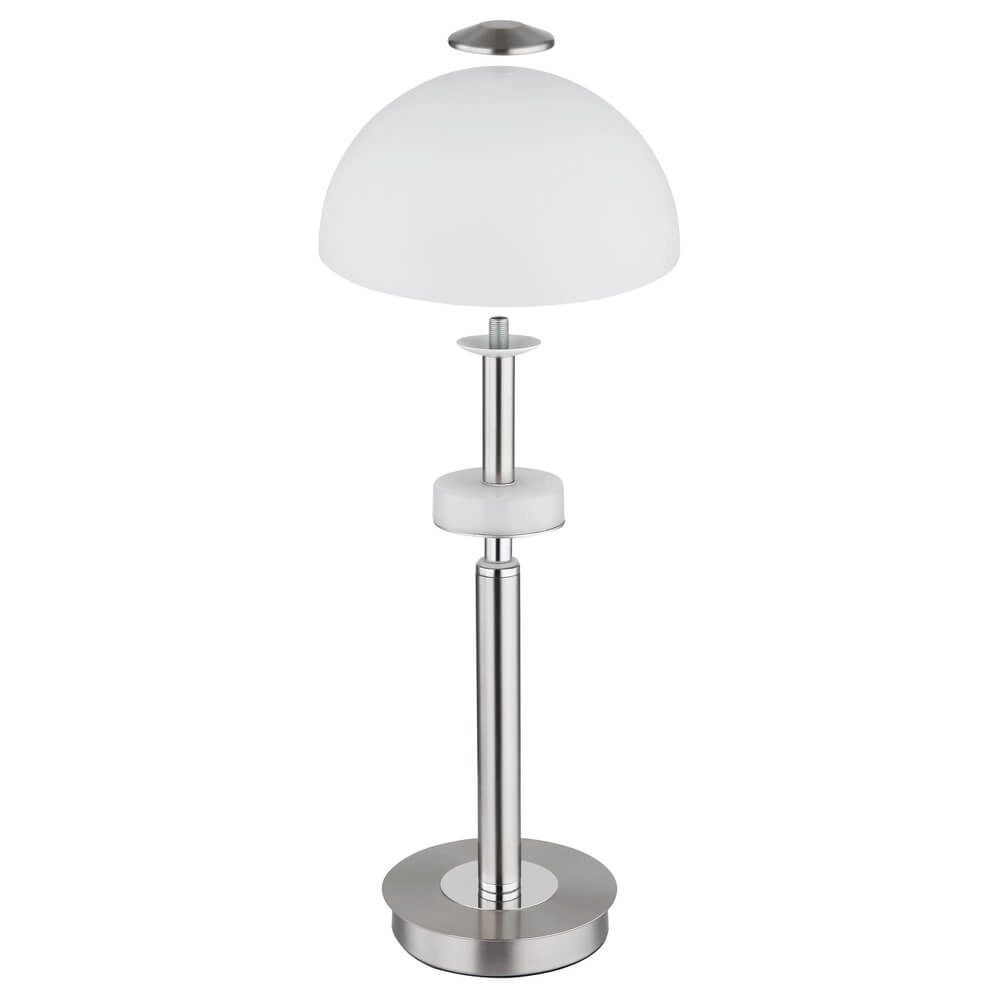 Lampe de table Uldin nickel avec verre blanc Globo 9007371446834