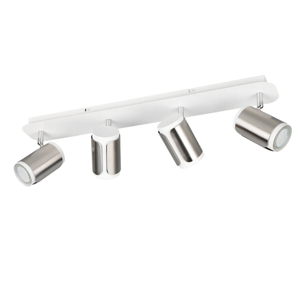 Spot apparent à 4 lumières Gillan nickel avec blanc Trio 4017807640496